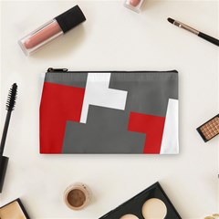 Cross Abstract Shape Line Cosmetic Bag (small)  by Celenk