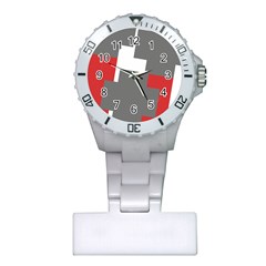 Cross Abstract Shape Line Plastic Nurses Watch by Celenk