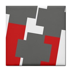 Cross Abstract Shape Line Tile Coasters