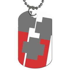 Cross Abstract Shape Line Dog Tag (one Side)