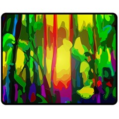 Abstract Vibrant Colour Botany Fleece Blanket (medium)  by Celenk