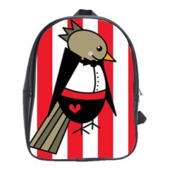 Bird Cute Design Cartoon Drawing School Bag (xl) by Celenk