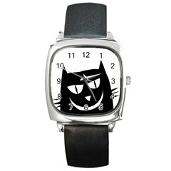 Cat Vector Clipart Figure Animals Square Metal Watch by Celenk