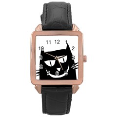 Cat Vector Clipart Figure Animals Rose Gold Leather Watch  by Celenk