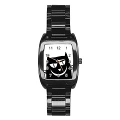 Cat Vector Clipart Figure Animals Stainless Steel Barrel Watch by Celenk