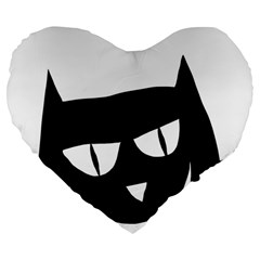 Cat Vector Clipart Figure Animals Large 19  Premium Flano Heart Shape Cushions by Celenk