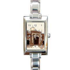 Agra Taj Mahal India Palace Rectangle Italian Charm Watch by Celenk