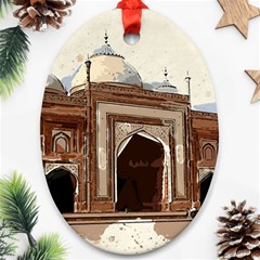 Agra Taj Mahal India Palace Ornament (oval) by Celenk