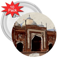 Agra Taj Mahal India Palace 3  Buttons (10 Pack) 