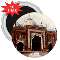 Agra Taj Mahal India Palace 3  Magnets (10 Pack)  by Celenk