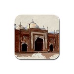 Agra Taj Mahal India Palace Rubber Square Coaster (4 pack)  Front