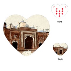 Agra Taj Mahal India Palace Playing Cards (heart)  by Celenk