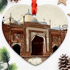 Agra Taj Mahal India Palace Heart Ornament (two Sides) by Celenk