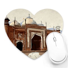 Agra Taj Mahal India Palace Heart Mousepads by Celenk