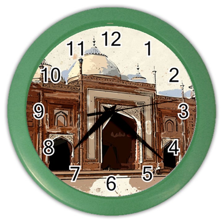 Agra Taj Mahal India Palace Color Wall Clocks