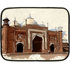 Agra Taj Mahal India Palace Double Sided Fleece Blanket (mini)  by Celenk