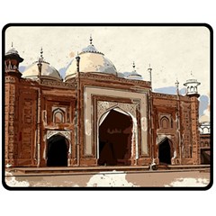 Agra Taj Mahal India Palace Fleece Blanket (medium)  by Celenk