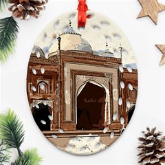 Agra Taj Mahal India Palace Ornament (oval Filigree) by Celenk