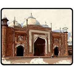 Agra Taj Mahal India Palace Double Sided Fleece Blanket (medium)  by Celenk