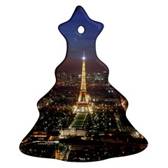 Paris At Night Christmas Tree Ornament (two Sides) by Celenk