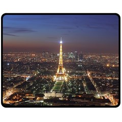 Paris At Night Double Sided Fleece Blanket (medium)  by Celenk