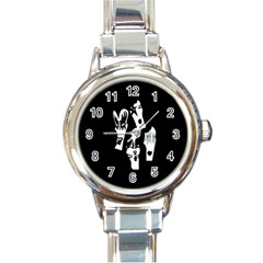 Kiss Band Logo Round Italian Charm Watch by Celenk