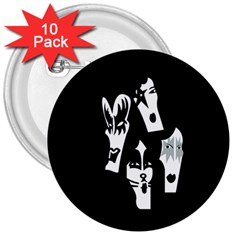 Kiss Band Logo 3  Buttons (10 Pack)  by Celenk