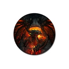 Dragon Legend Art Fire Digital Fantasy Magnet 3  (round) by Celenk