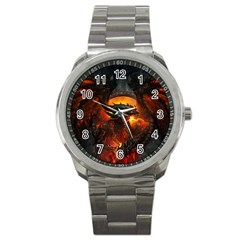 Dragon Legend Art Fire Digital Fantasy Sport Metal Watch by Celenk