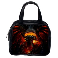 Dragon Legend Art Fire Digital Fantasy Classic Handbags (one Side) by Celenk