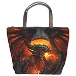 Dragon Legend Art Fire Digital Fantasy Bucket Bags Front