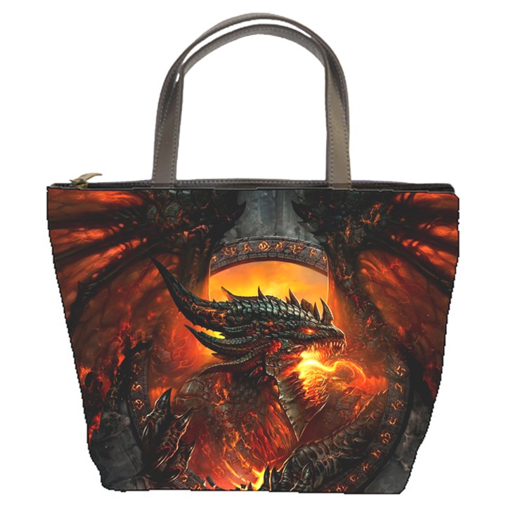 Dragon Legend Art Fire Digital Fantasy Bucket Bags