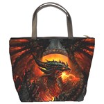 Dragon Legend Art Fire Digital Fantasy Bucket Bags Back