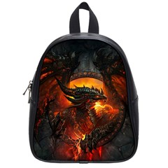 Dragon Legend Art Fire Digital Fantasy School Bag (small) by Celenk