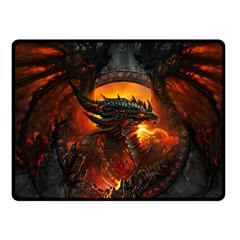 Dragon Legend Art Fire Digital Fantasy Double Sided Fleece Blanket (small)  by Celenk