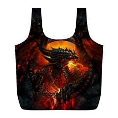 Dragon Legend Art Fire Digital Fantasy Full Print Recycle Bags (l)  by Celenk