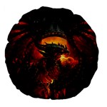 Dragon Legend Art Fire Digital Fantasy Large 18  Premium Flano Round Cushions Front