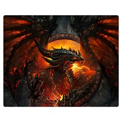 Dragon Legend Art Fire Digital Fantasy Double Sided Flano Blanket (medium)  by Celenk