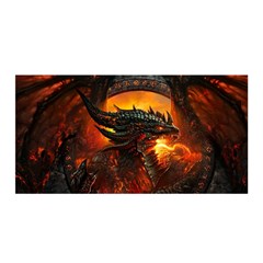 Dragon Legend Art Fire Digital Fantasy Satin Wrap by Celenk