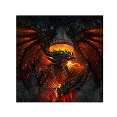 Dragon Legend Art Fire Digital Fantasy Small Satin Scarf (square) by Celenk