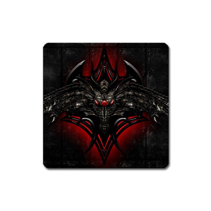 Black Dragon Grunge Square Magnet