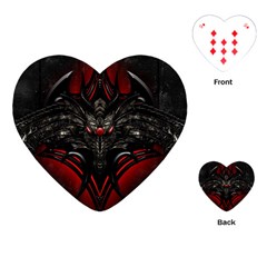 Black Dragon Grunge Playing Cards (heart)  by Celenk