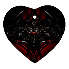 Black Dragon Grunge Heart Ornament (two Sides) by Celenk