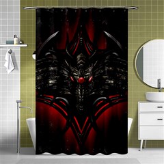 Black Dragon Grunge Shower Curtain 48  X 72  (small)  by Celenk