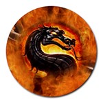 Dragon And Fire Round Mousepads Front