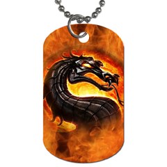 Dragon And Fire Dog Tag (two Sides) by Celenk