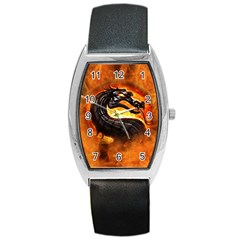 Dragon And Fire Barrel Style Metal Watch by Celenk