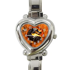 Dragon And Fire Heart Italian Charm Watch by Celenk