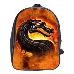 Dragon And Fire School Bag (xl) by Celenk