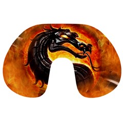 Dragon And Fire Travel Neck Pillows by Celenk